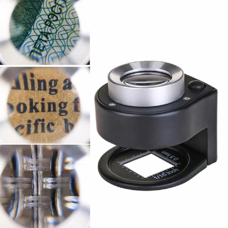 30X Loupe Magnifier With 6 LED Lights Portable Desktop Magnifier For Close Up Inspection Metal Fold 4