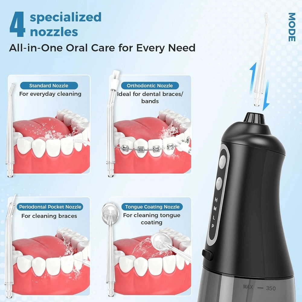 Cordless Water Flosser With Waterproof Dental Oral Irrigator For Teeth Cleaning And Flossing 6