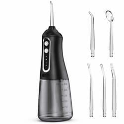cordless water flosser with waterproof dental oral irrigator for teeth cleaning and flossing