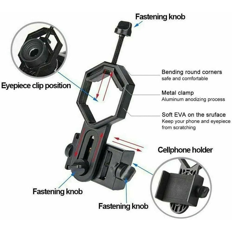 Universal Cell Phone Mount Adapter For Telescope Monocular Ideal For Spotting Scopes 3