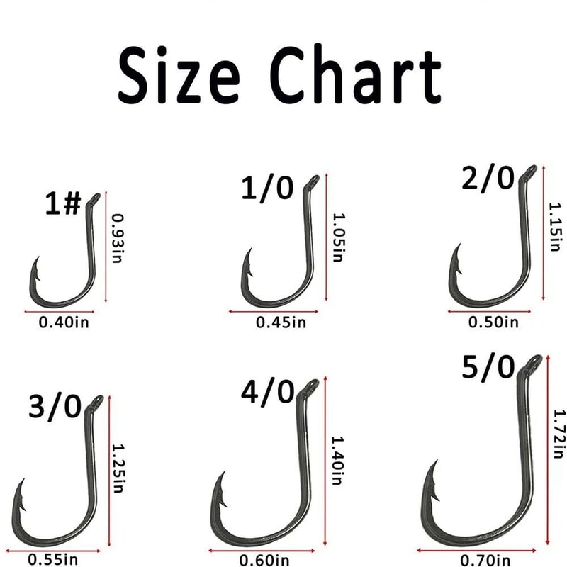 Black High Carbon Steel Offset Circle Fishing Hooks Premium Quality 2
