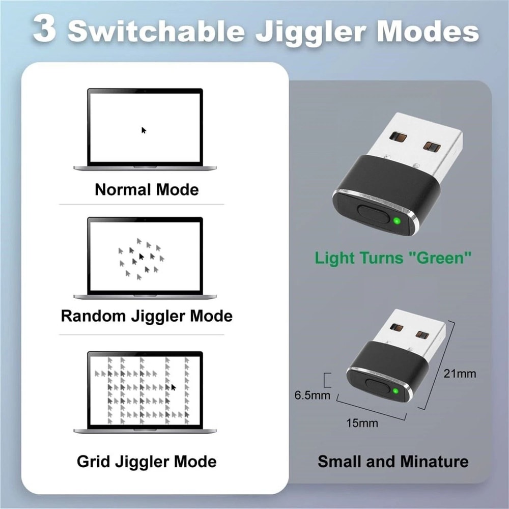 USB Mouse Jiggler Undetectable Wiggler For Computer Laptop Keep Your System Active No Interruption 2