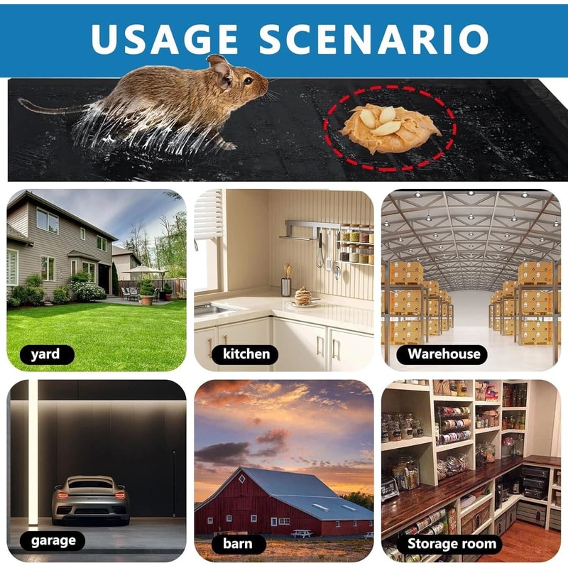 Mouse Glue Traps Anti Slip Rodent Sticky Pads For Mice Rats And Snakes 1