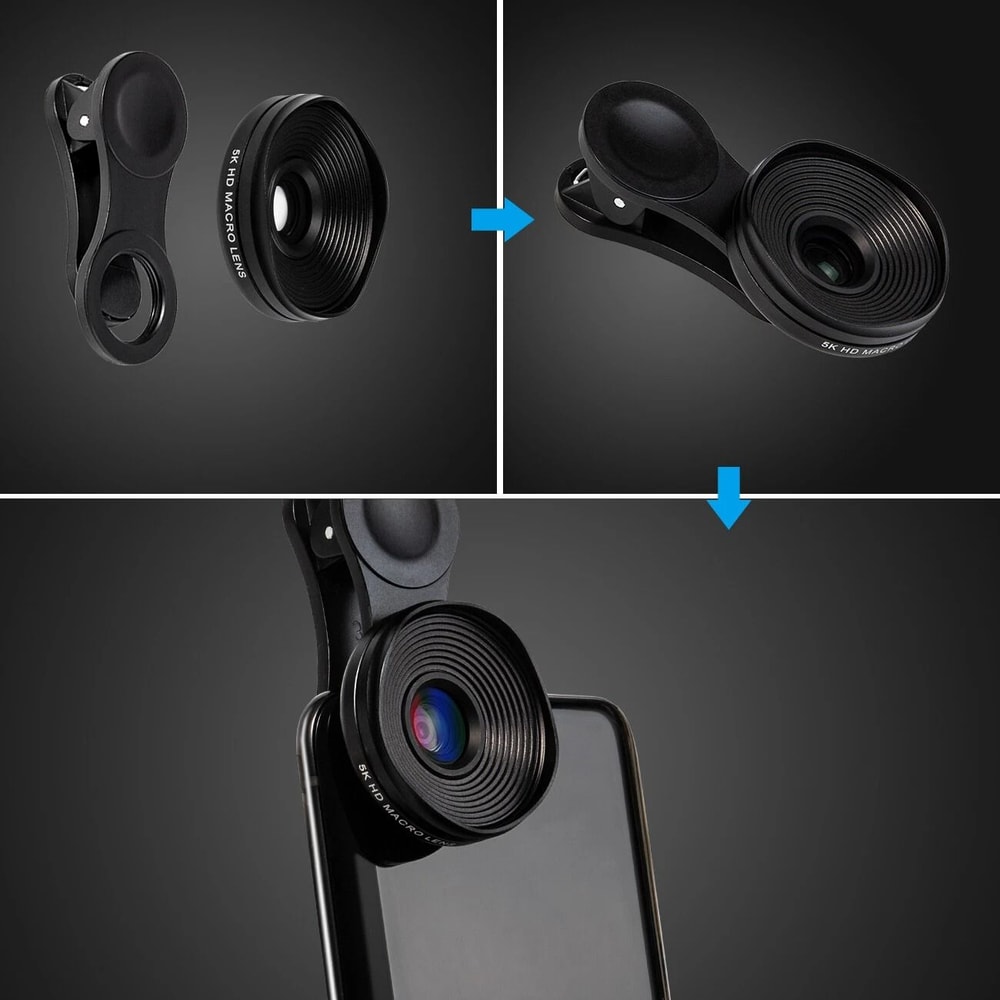 Professional 5K HD Phone Camera Lens Macro Clip On Lens Kit For Smartphones 3