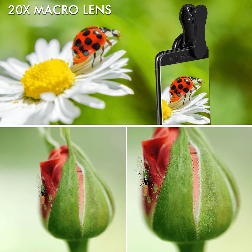 Professional 5K HD Phone Camera Lens Macro Clip On Lens Kit For Smartphones 4