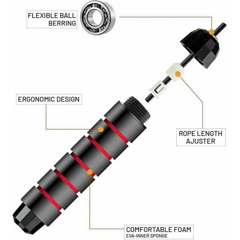 Adjustable Jump Rope For Gym Fitness Speed Bearing Aerobic Boxing Workout 4