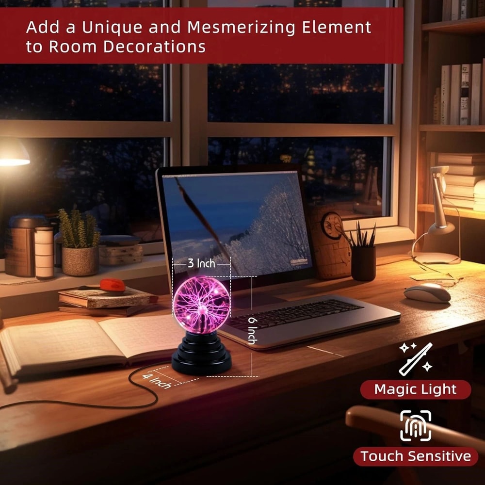 Plasma Globe Touch Sound Sensitive Lamp Electric Lightning Novelty Light For Home Decor Entertain 3