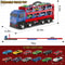 Dual Track Transport Truck With Die Cast Cars Kids Racing Toy Set 5