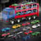 Dual Track Transport Truck With Die Cast Cars Kids Racing Toy Set 2