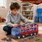 Dual Track Transport Truck With Die Cast Cars Kids Racing Toy Set 4
