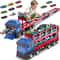 Dual Track Transport Truck With Die Cast Cars Kids Racing Toy Set 6