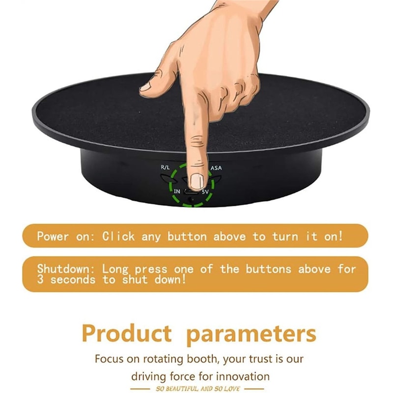 360 Electric Rotating Turntable Rechargeable Low Noise Display Stand For Jewelry Collectibles 4