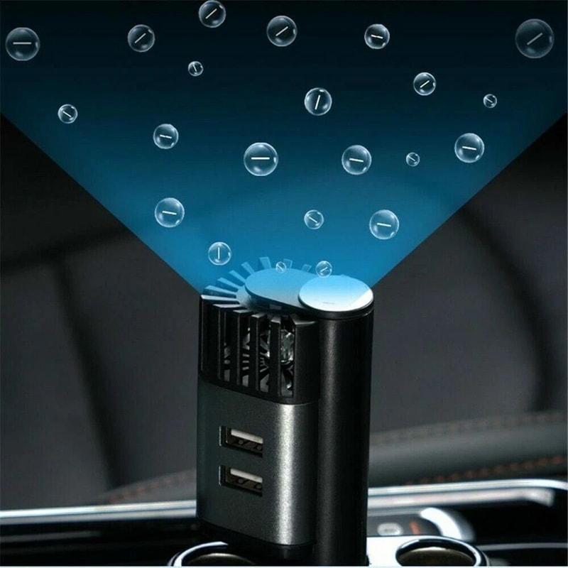 Dual USB Air Purifier Ionizer Ozone Oxygen Bar For Cars With Ionic Cleaner 1