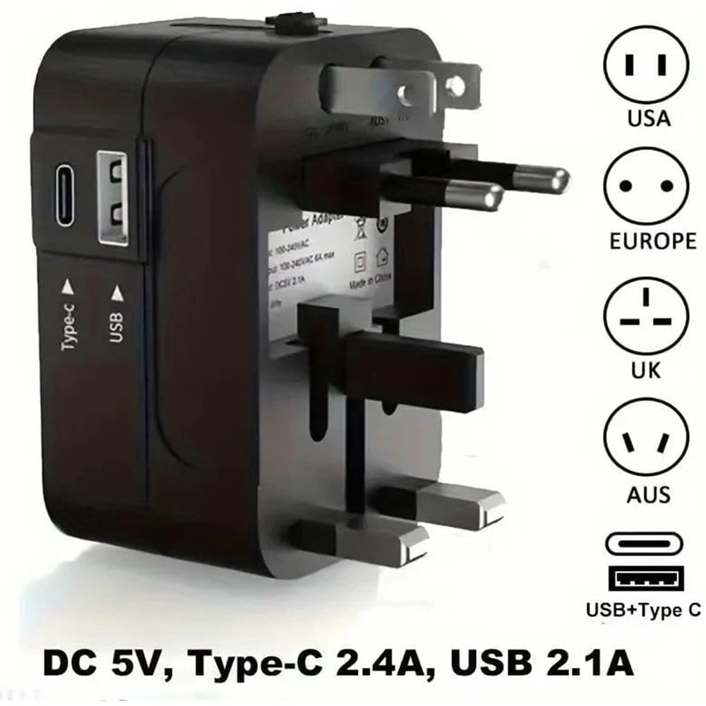 Universal Travel Adapter All In One International Power Plug For Worldwide Use 7