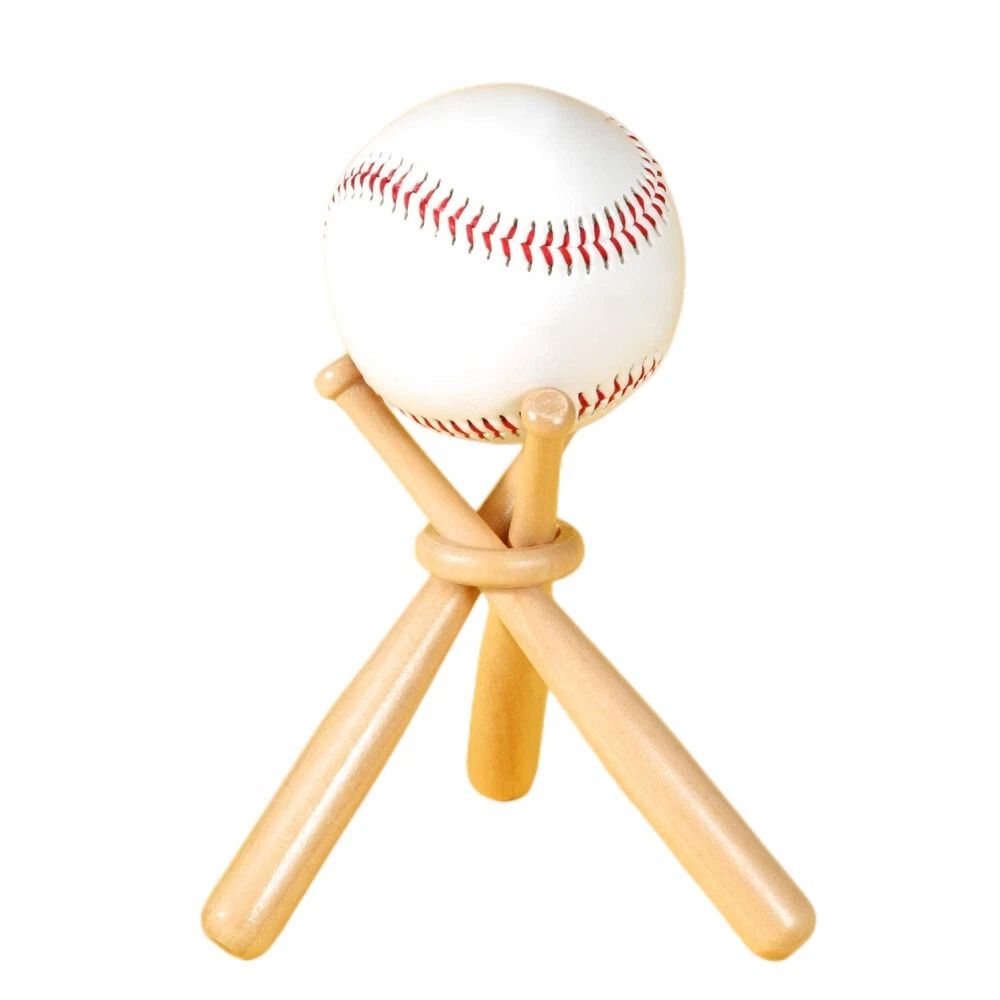 Wooden Baseball Display Stand Elegant Baseball Holder With Sturdy Wooden Base For Collectibles 0