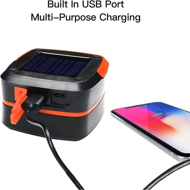 Solar Rechargeable LED Flashlight For Camping Tent Light And Lantern Powerful Torch With USB Rechar 3