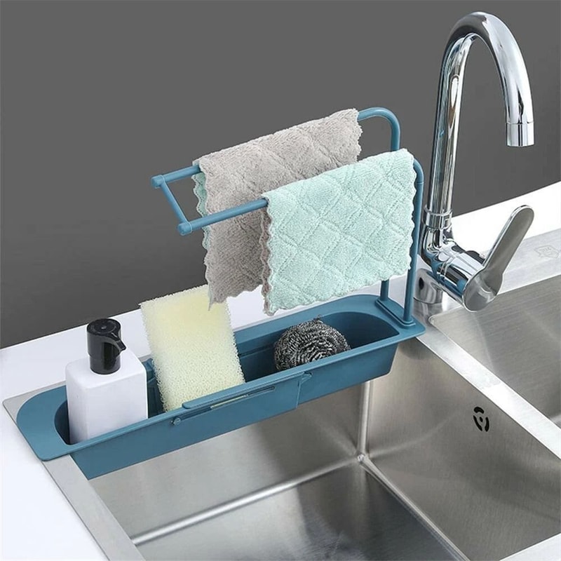 Expandable Sink Rack Telescopic Holde Kitchen Shelf Storage Drain Sponge Basket 5