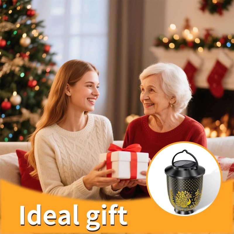 Peacock Solar LED Hanging Lantern Waterproof Outdoor Garden Light 1