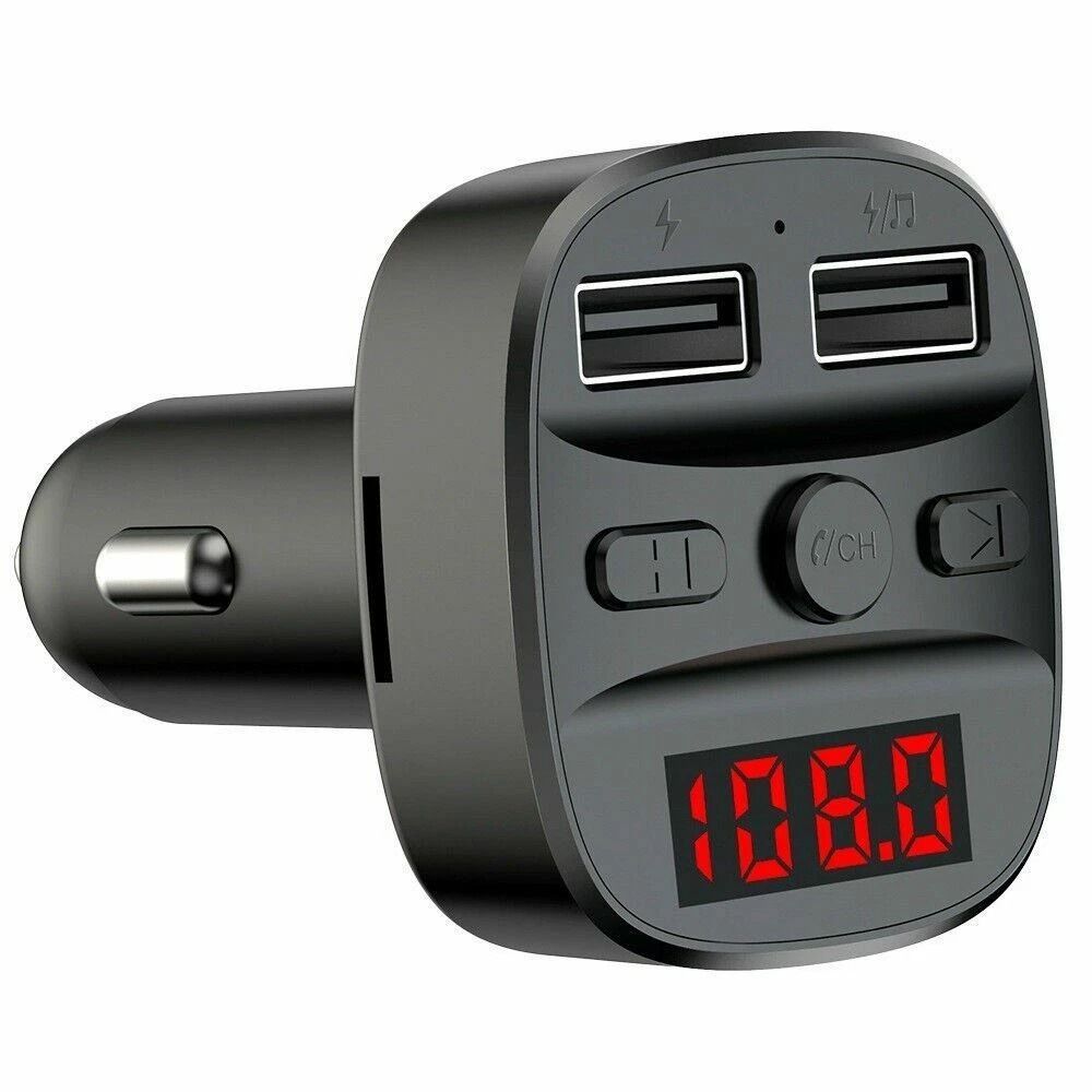 Dual USB Car Charger With Bluetooth Handsfree FM Transmitter 0