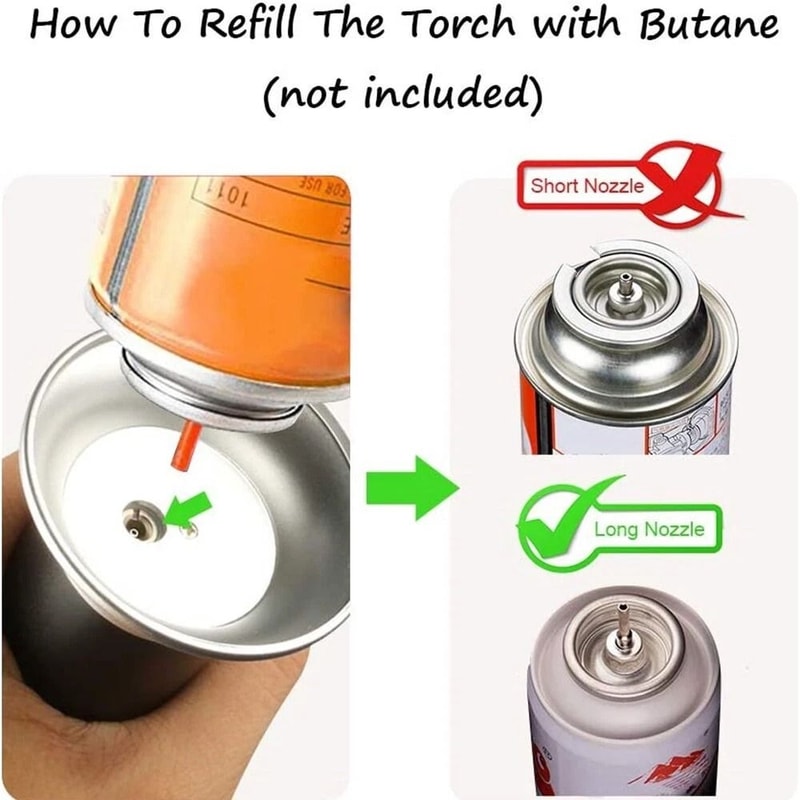 Butane Torch Lighter Adjustable Flame Windproof Refillable Gas Perfect For Welding Outdoor Use 1