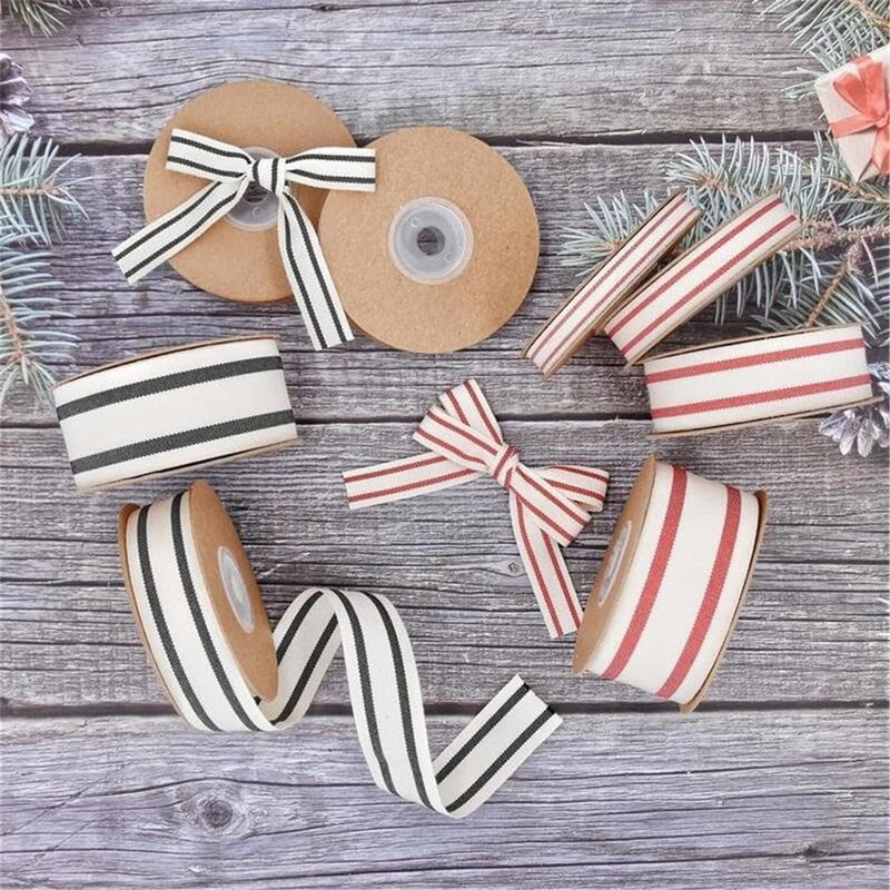 Natural Cotton Striped Ribbon Elegant Ivory Grosgrain For Crafting And Decoration 1