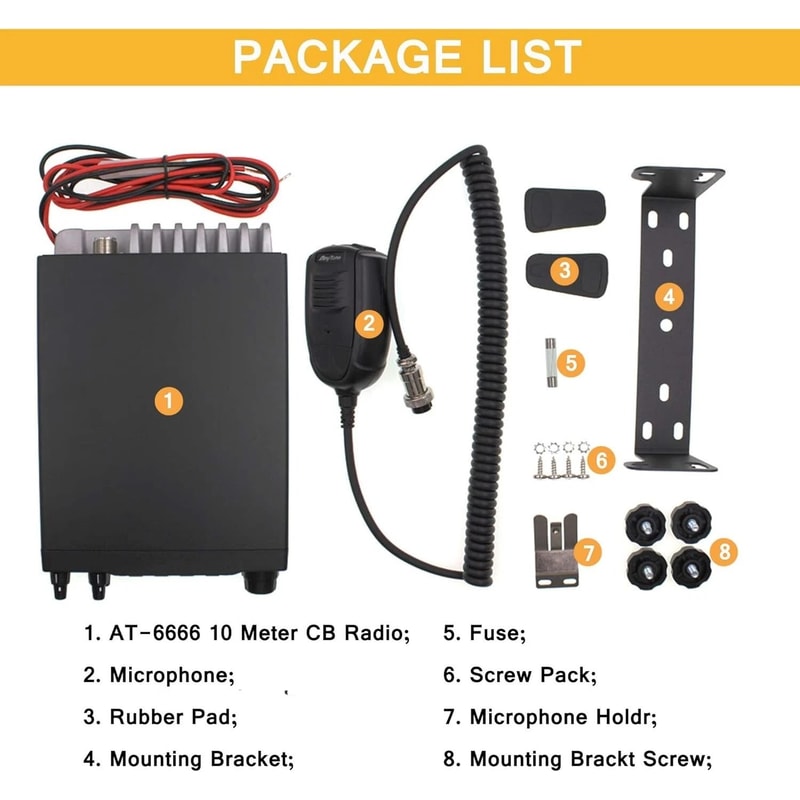 AnyTone 10Meter Mobile Radio Transceiver Power High Performance 1