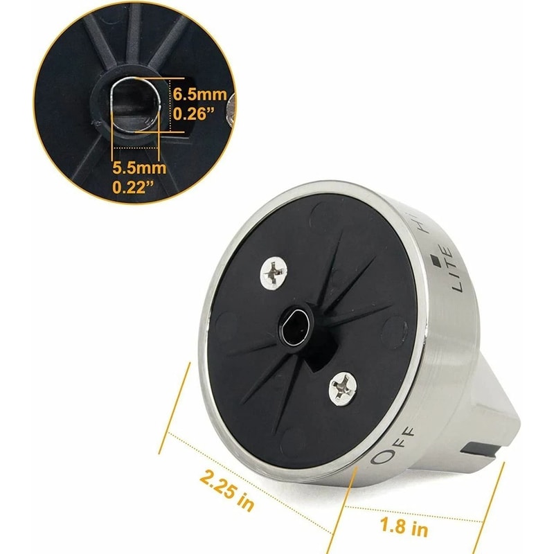 Stainless Steel Control Knob For GE Gas Range Stove Replacement Part 3