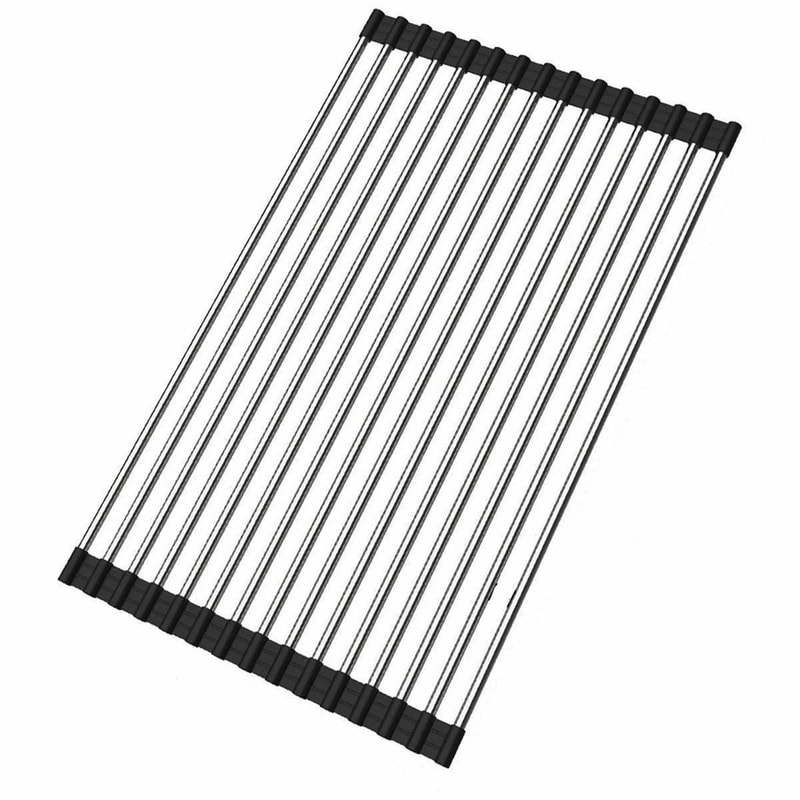 Over The Sink RollUp Dish Drying Rack Multipurpose Pan Bottle Drainer 3