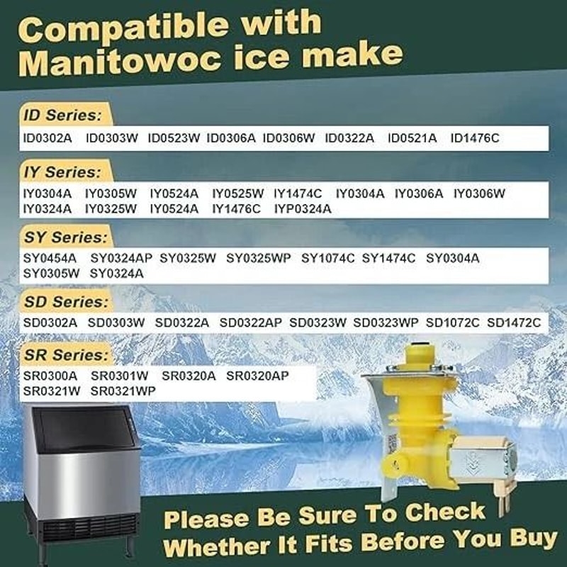 Water Inlet Valve Assembly Compatible With Manitowoc Durable Replacement For Freezers Ice 2