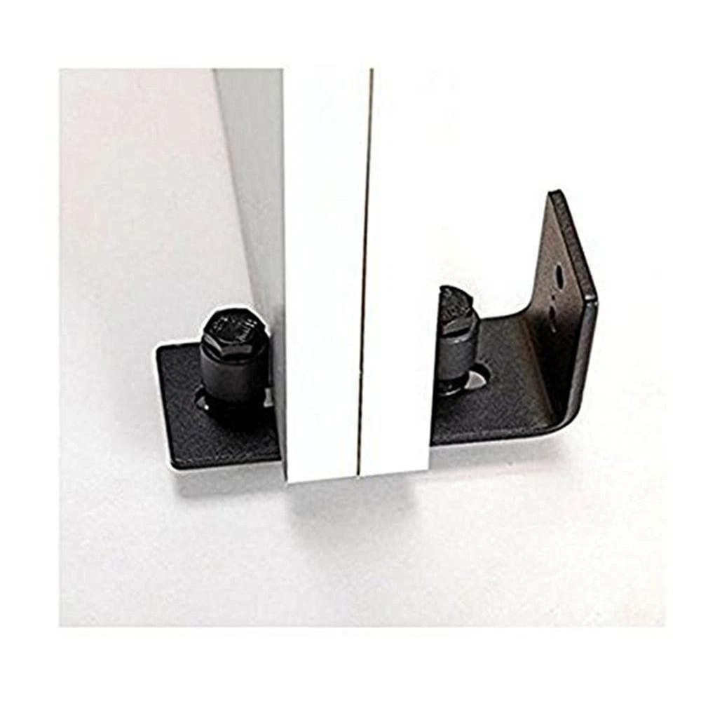 Adjustable Sliding Barn Door Hardware Flat Stay Roller Guide For Floor Mount Installation 2