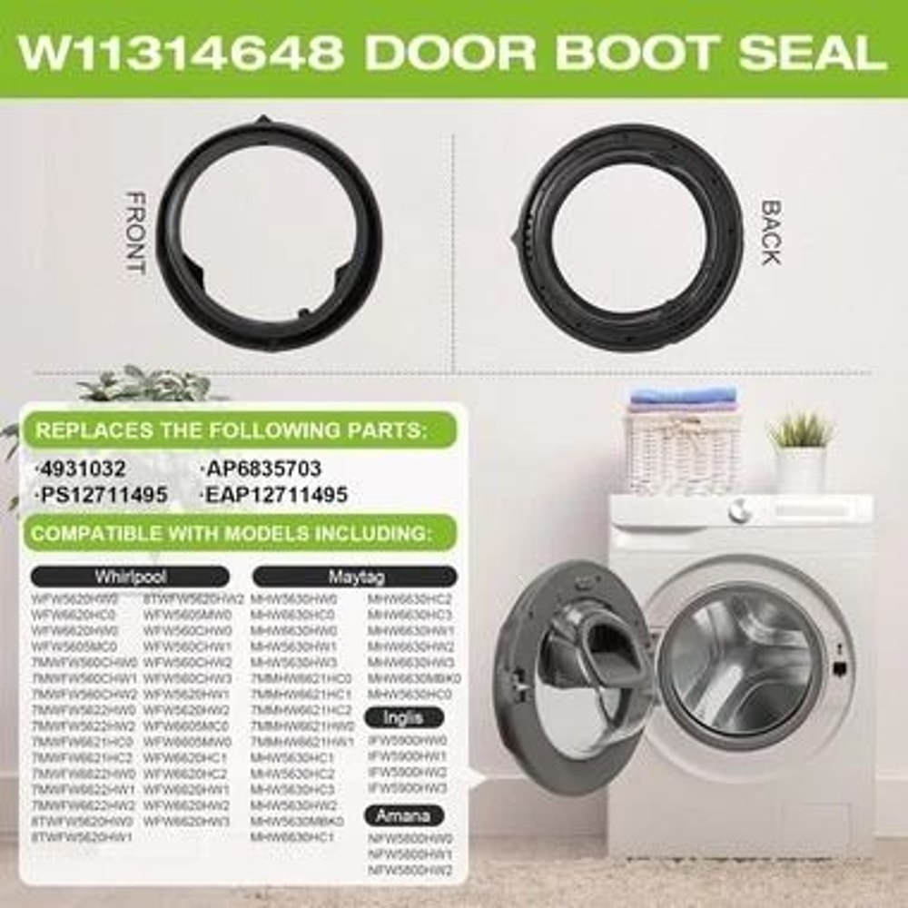 Premium Washer Door Seal Gasket For Whirlpool Maytag 1