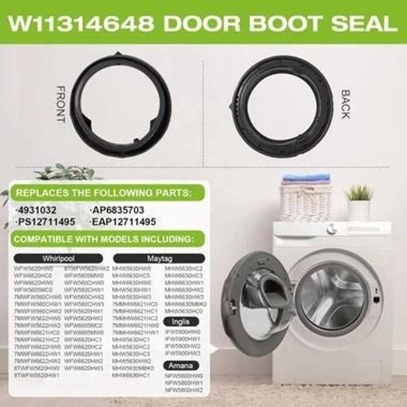 Premium Washer Door Seal Gasket For Whirlpool Maytag 1