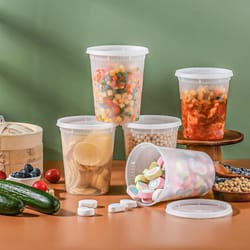 bpa free heavy duty round deli food containers with lids ideal for soup & meal prep