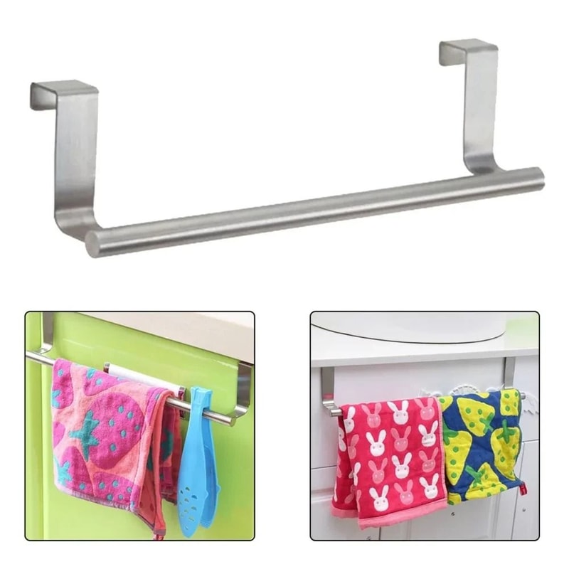 Stainless Steel Towel Rack For Kitchen Cupboard Doors Over The Door Towel Holder 10