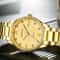 Luxury Gold Tone Stainless Steel Quartz Watch For Men Classic Business Wristwatch 4