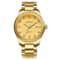 Luxury Gold Tone Stainless Steel Quartz Watch For Men Classic Business Wristwatch 5
