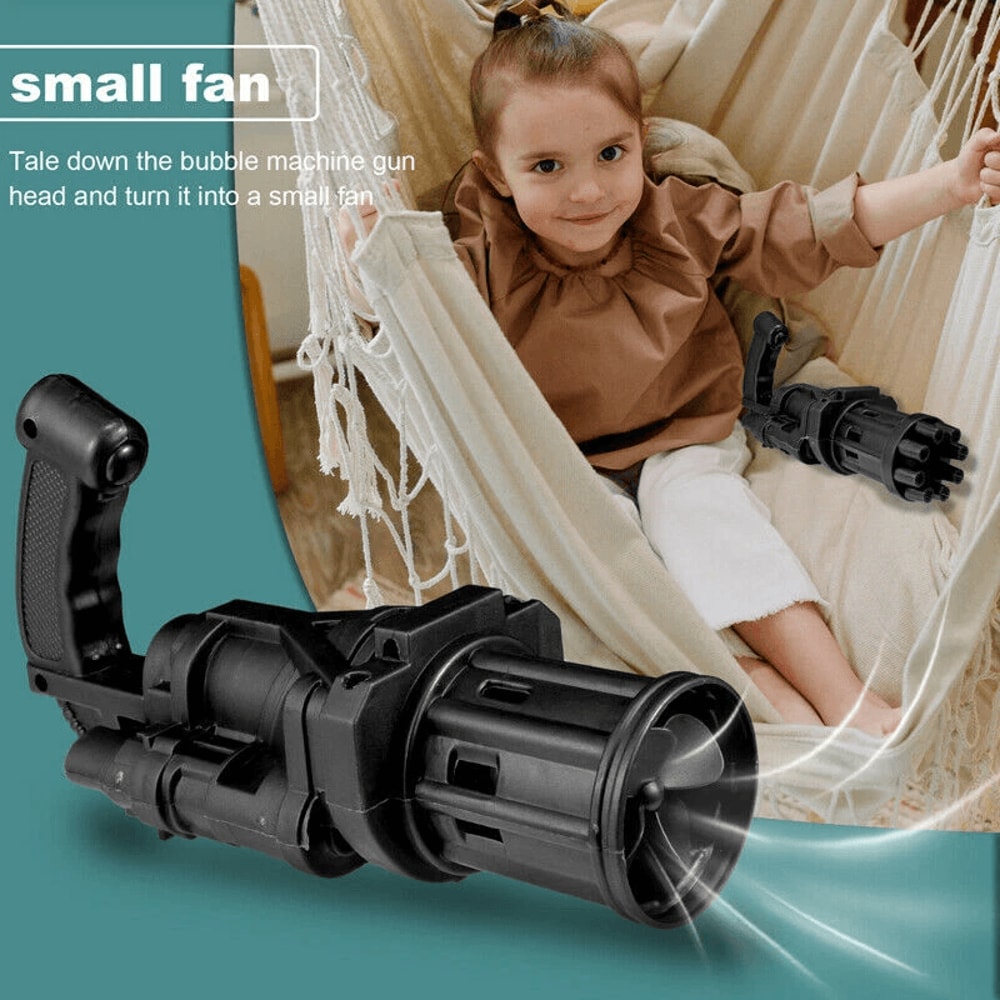 Outdoor Party Bubble Machine Toy Gun Automatic Gatling Bubble Maker For Kids Adults Perfect For Ou 2
