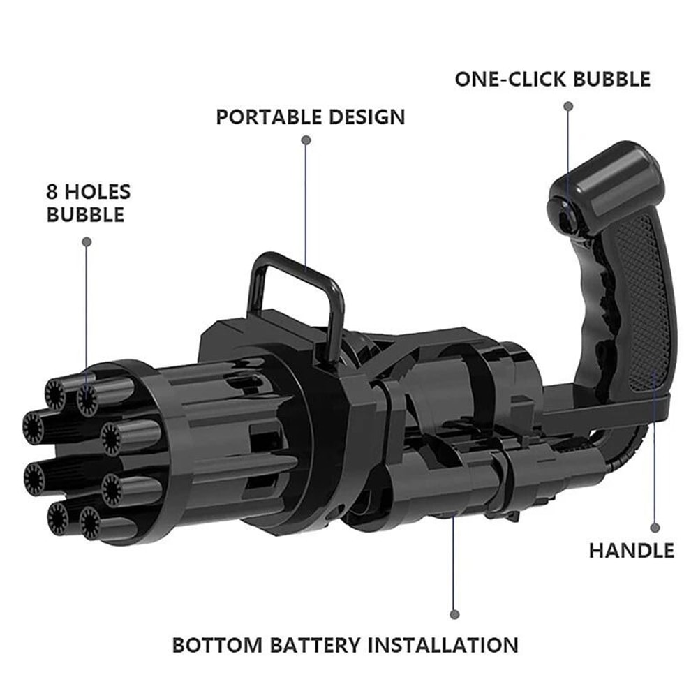 Outdoor Party Bubble Machine Toy Gun Automatic Gatling Bubble Maker For Kids Adults Perfect For Ou 4