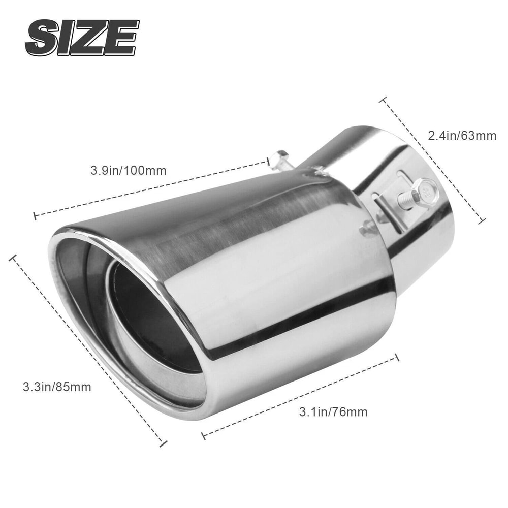 Chrome Stainless Steel Rear Exhaust Pipe Tail Muffler Tip Stylish Car Tailpipe Cover 1