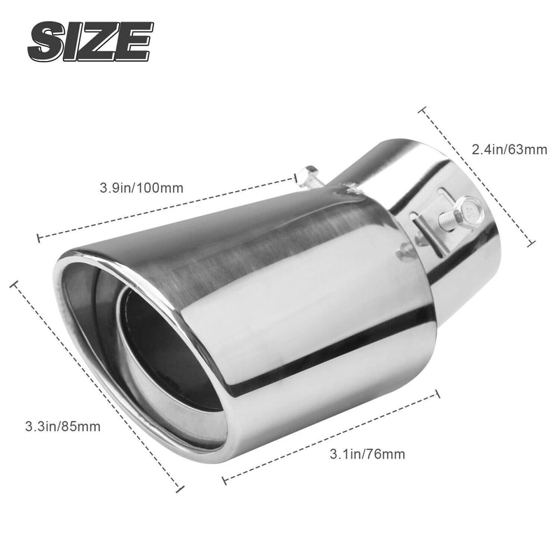 Chrome Stainless Steel Rear Exhaust Pipe Tail Muffler Tip Stylish Car Tailpipe Cover 1