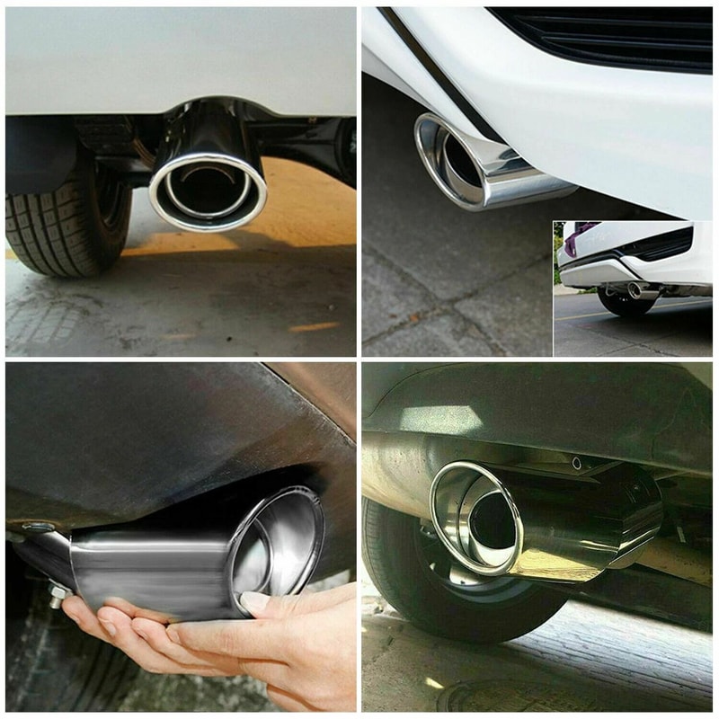 Chrome Stainless Steel Rear Exhaust Pipe Tail Muffler Tip Stylish Car Tailpipe Cover 4