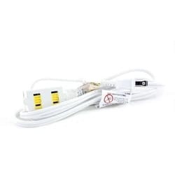outlet indoor ac extension cord cable with safety switch ul listed, white