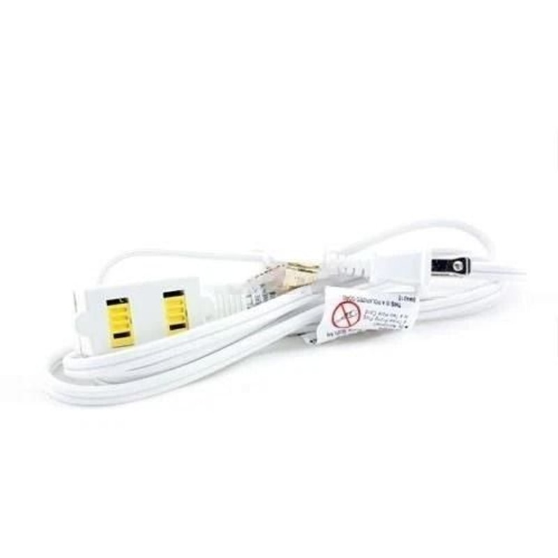 Outlet Indoor AC Extension Cord Cable With Safety Switch UL Listed White 0