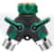 Wideskall Heavy Duty Metal Garden Hose 2 Way Y Splitter With Shut Off Valves 8