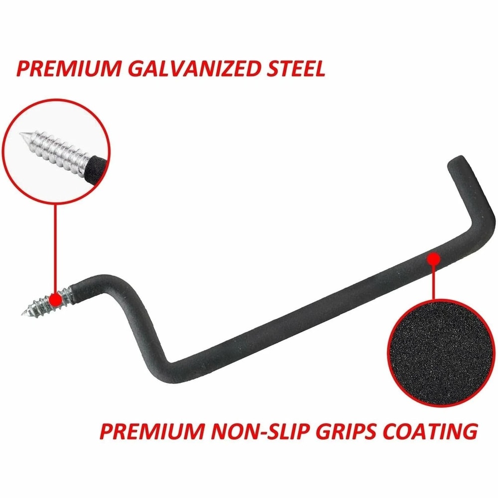 Heavy Duty Wall Mount Ladder Hanger Hooks Utility Tool Storage For Garage Organization 3