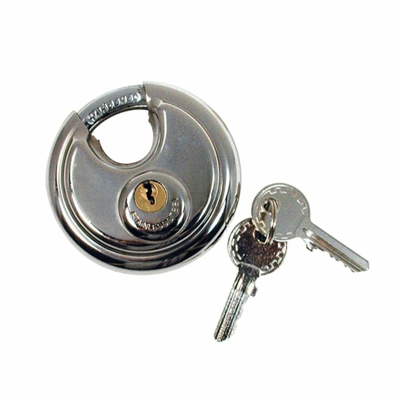 Heavy Duty Stainless Steel Disc Padlock Armor Brass Cylinder Lock For Maximum Security 0
