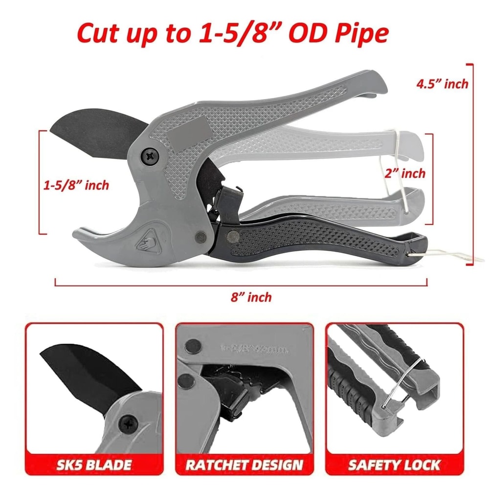 Ratcheting Pipe Cutter With Carbon Steel Blade For PVC And PEX Pipes 3