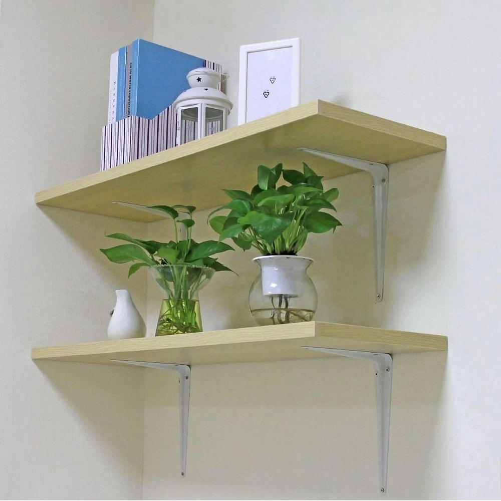 Heavy Duty White Metal Shelf Brackets For Wall Mounted Storage 4