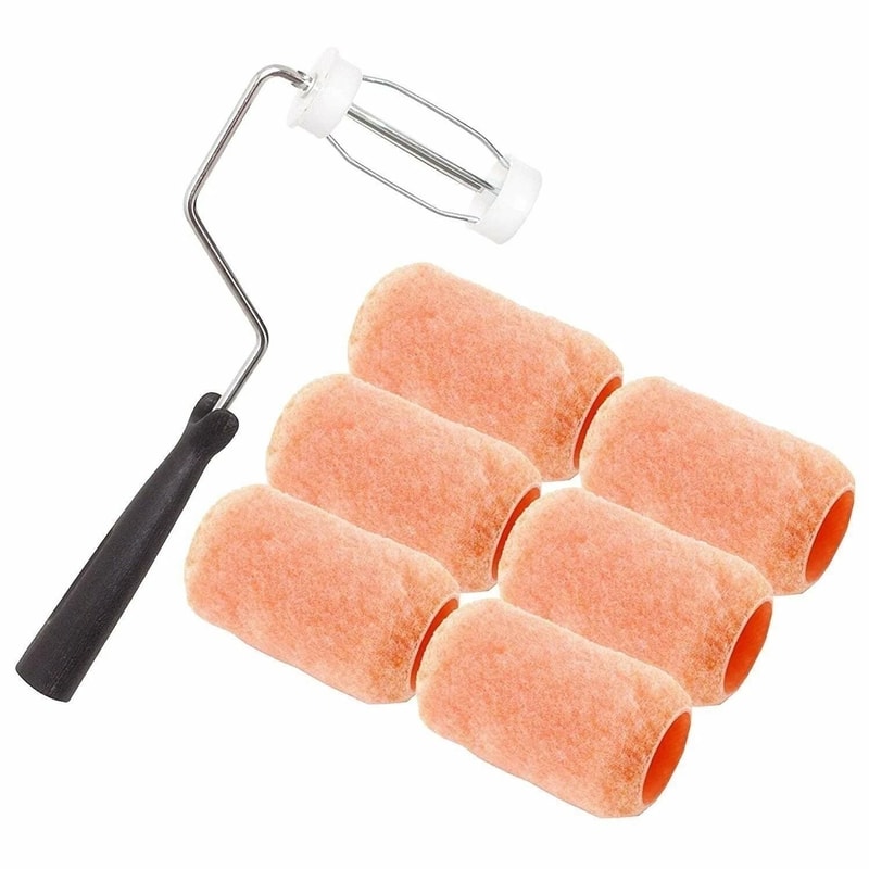 Reusable Paint Roller Kit Washable PVC Plastic Core W Frame 0