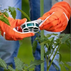 heavy duty green garden twist ties with built in cutter for plant support